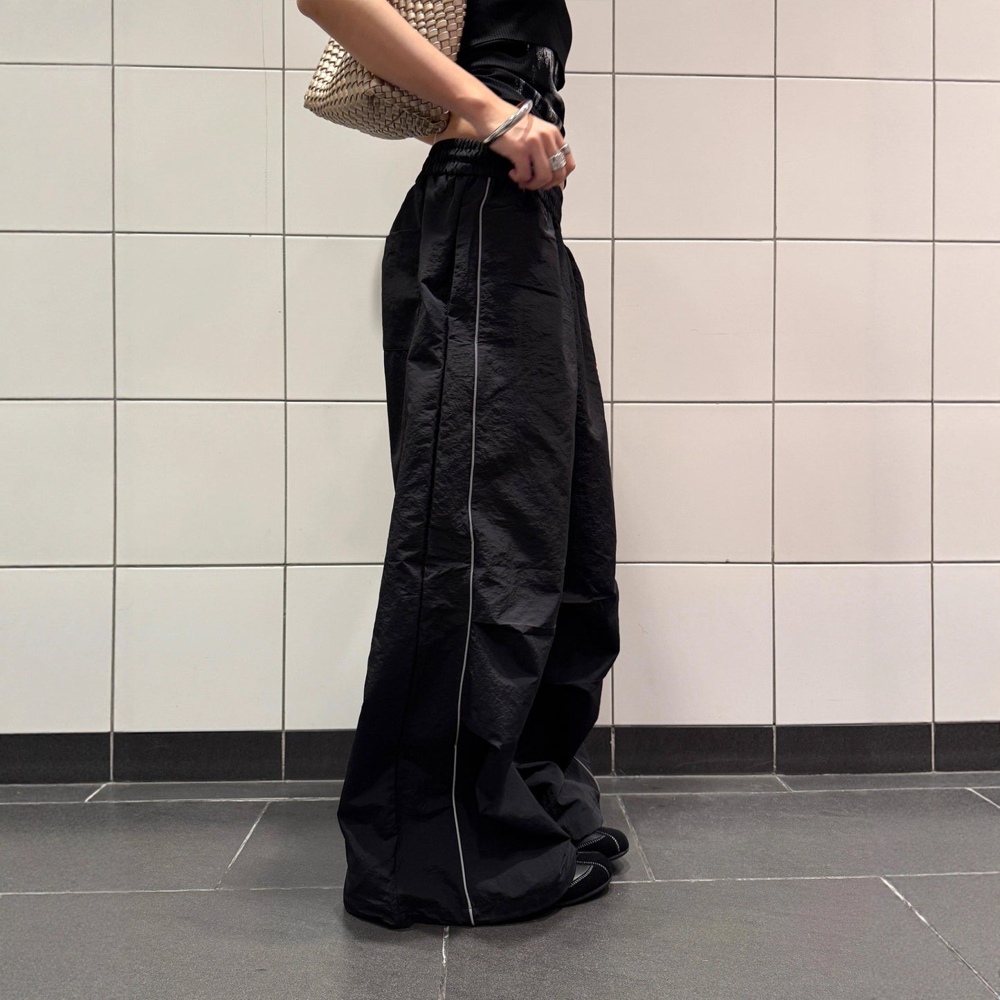 Women casual pants loose elastic waist