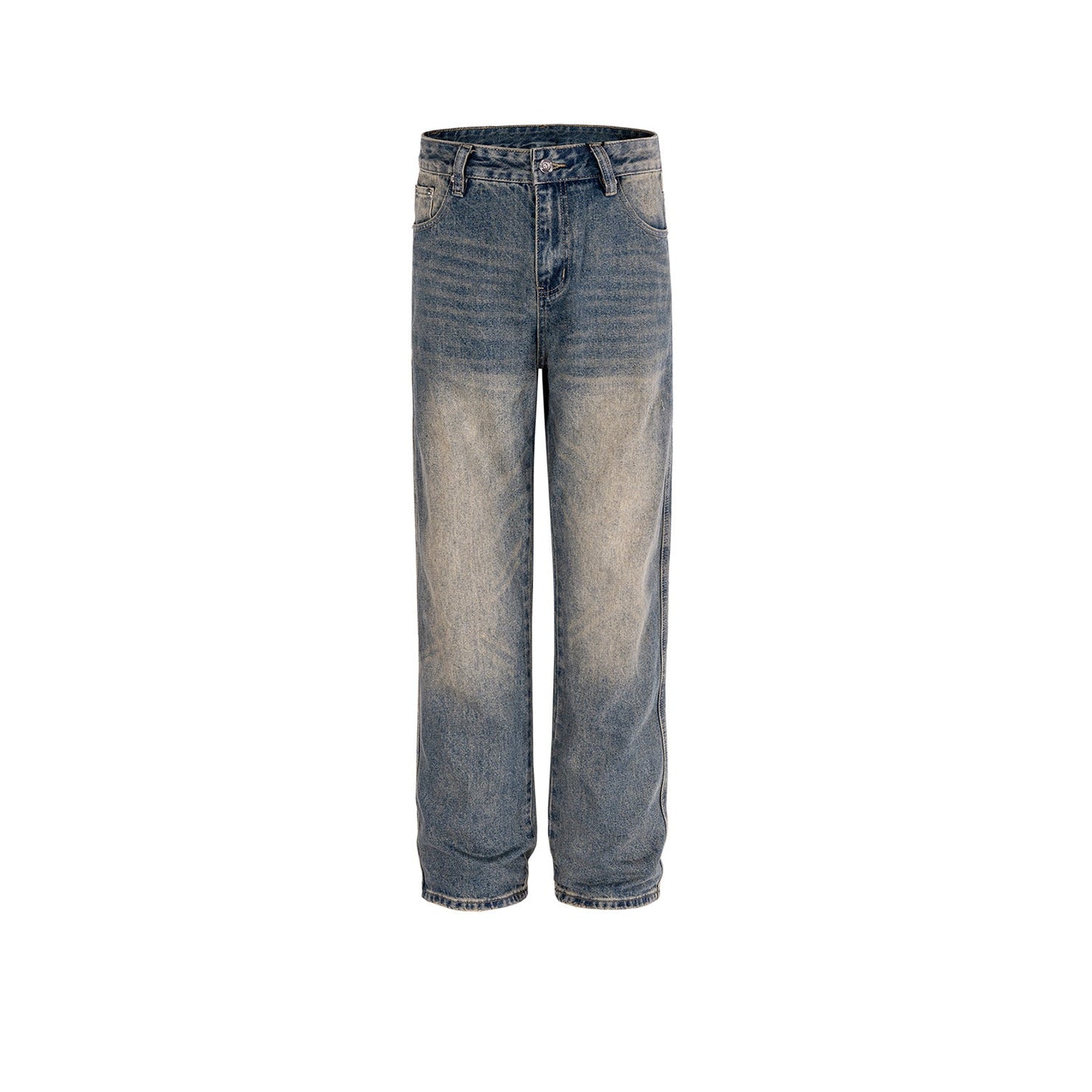 MIJKO Men Vintage Pants MIJKO Straight Tide Wash High Street Jeans