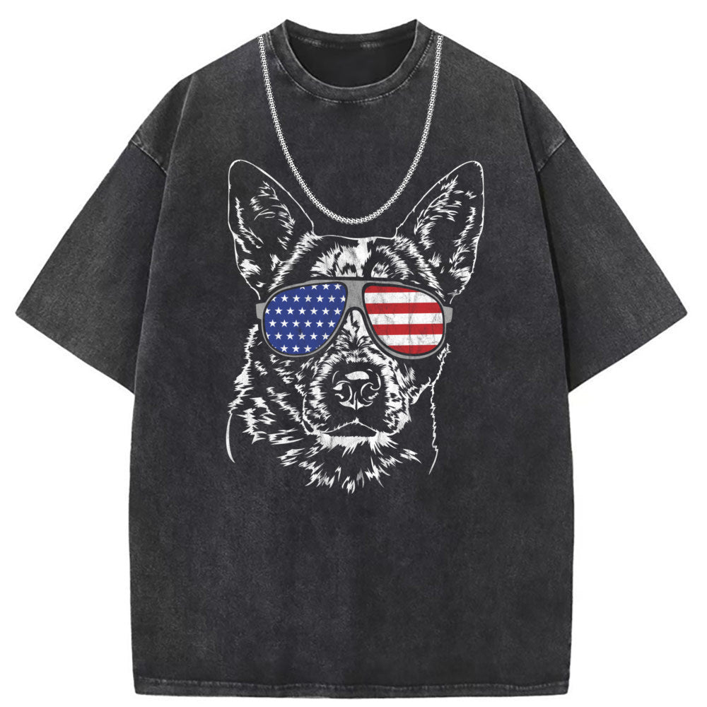Men T Shirts Short Sleeve T-Shirts Women Washed Old American Street