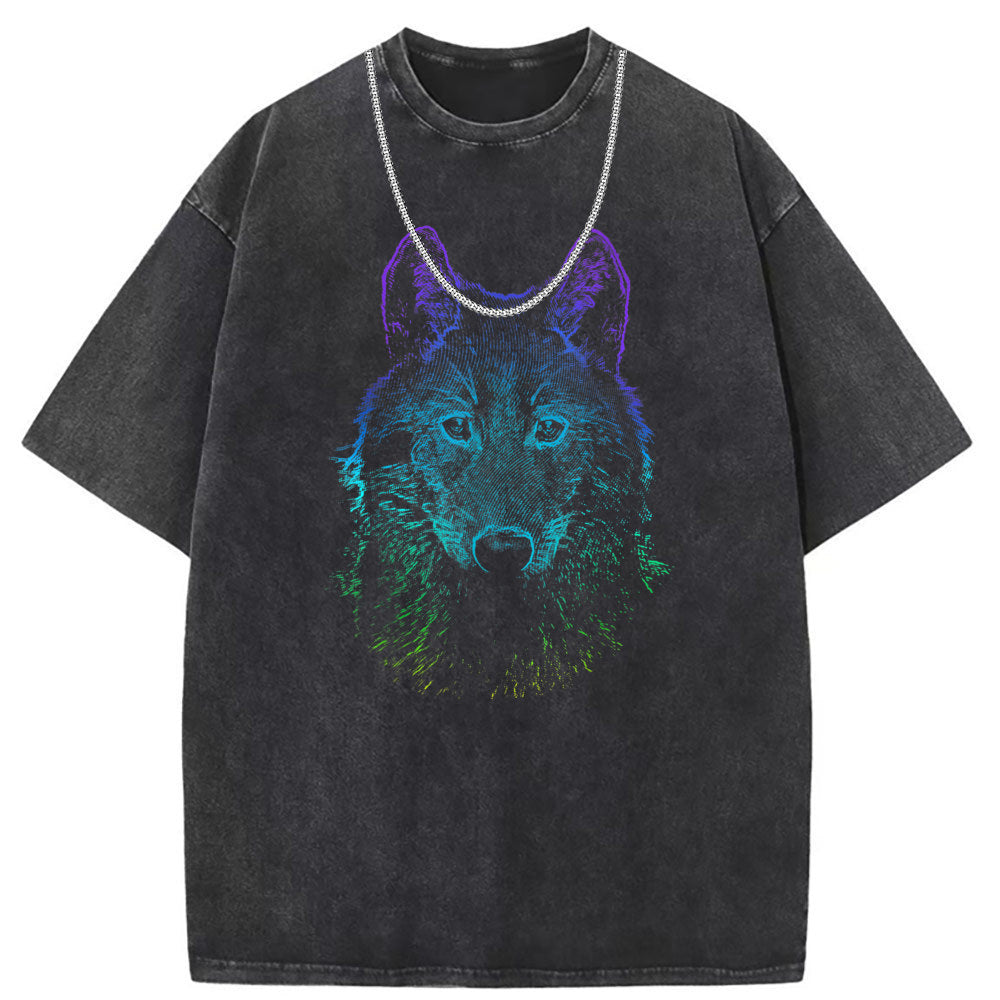 Men T Shirts Cotton Printed Short Sleeve T-Shirt Washed Old Punk