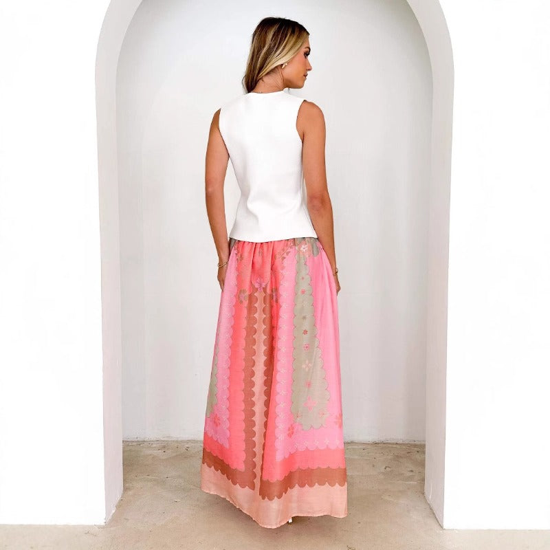 Women's dress - aliexpress amazon beach vacation maxi dress - printed tie-up ethnic style skirt