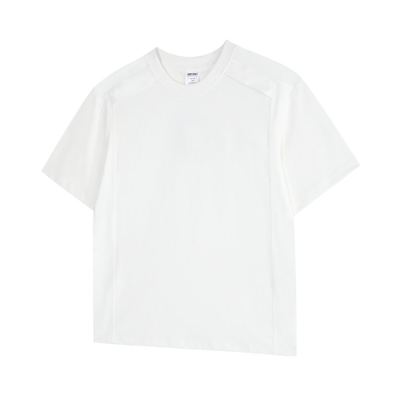 Men t shirts r american retrocouple street trendypure color deconstructed design bottomeasiest for match men's loose round neck short sleeve t-shirt