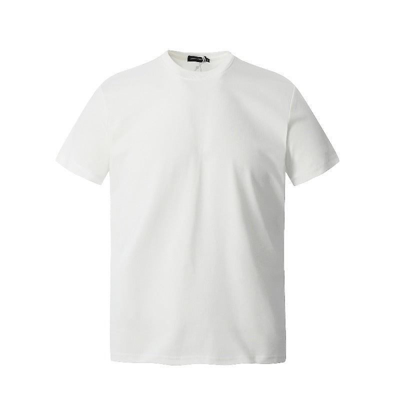 Men's t-shirts: american streetwear summer solid color deconstructed high-end small collar design loose fit short sleeve tee