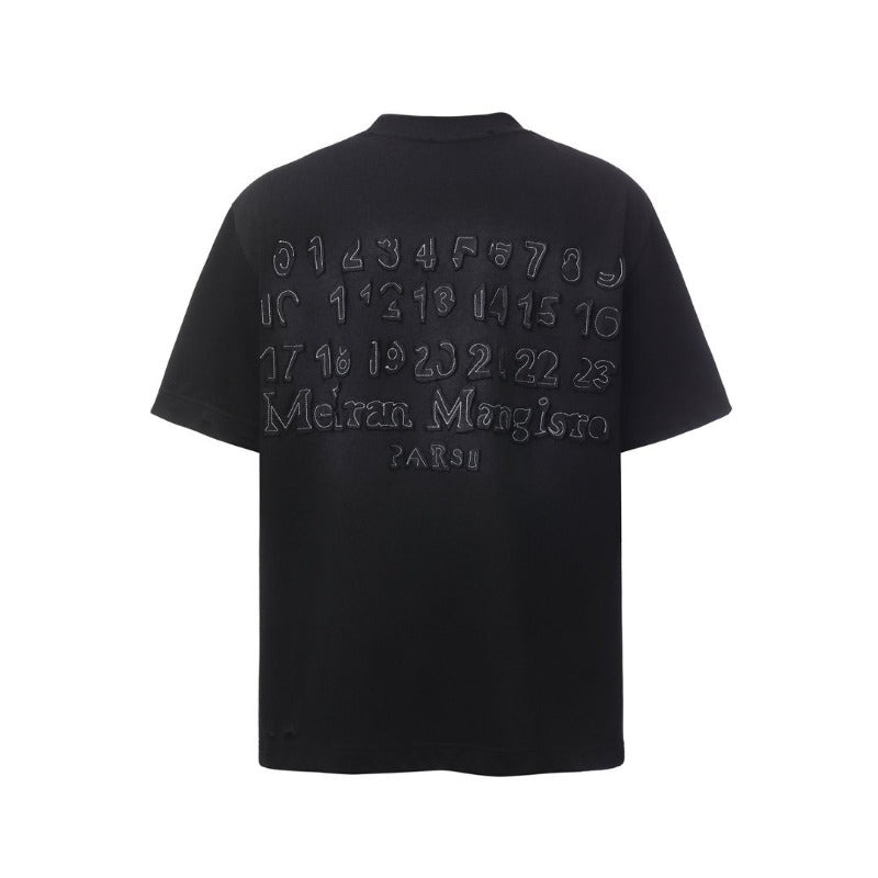 Men's t-shirts: american retro heavyweight double yarn letter patch embroidery design, men's high street oversized short sleeve tee