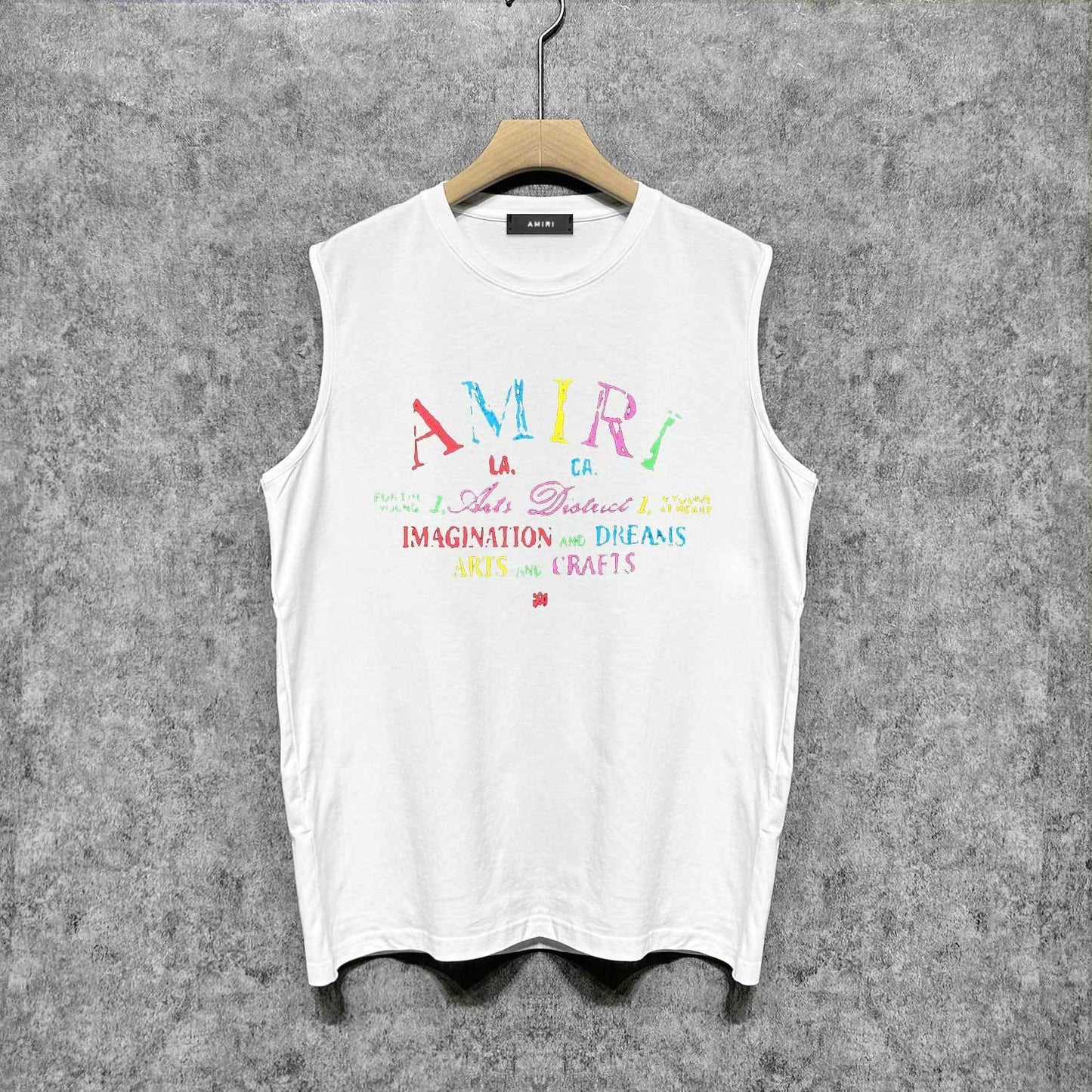 Amiri tank top watercolor cartoon letterprinting