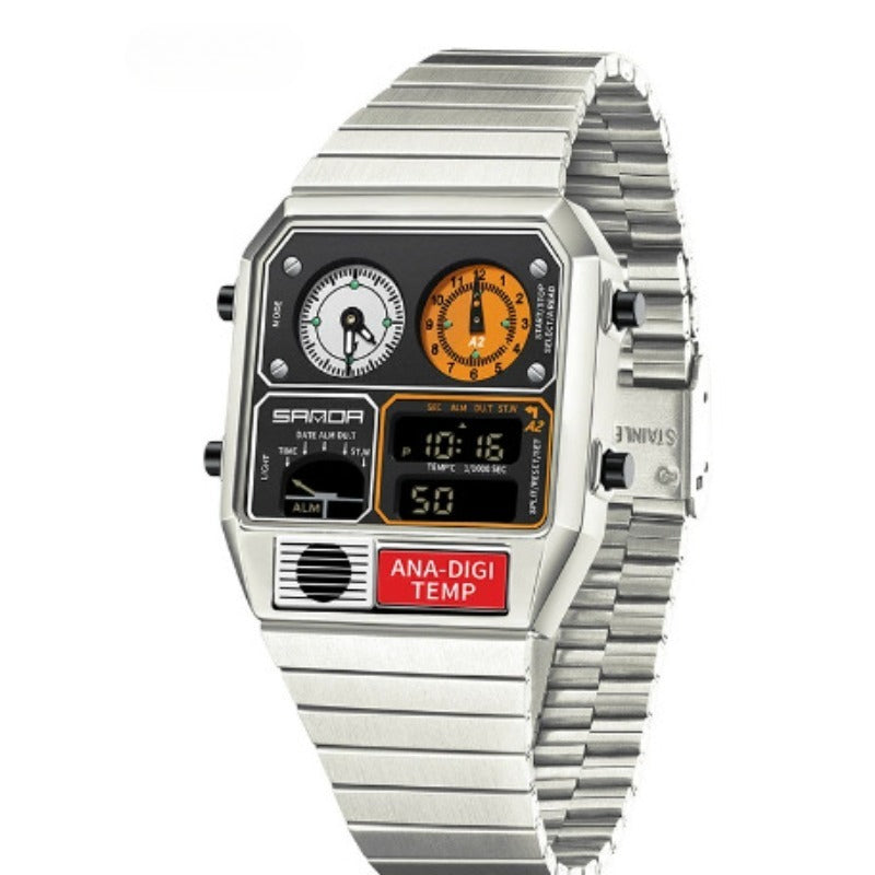 Men's watches square steel band luminous watch
