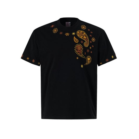 Men's t-shirts: american streetwear summer trendy retro paisley design, premium slim-fit short sleeve tee
