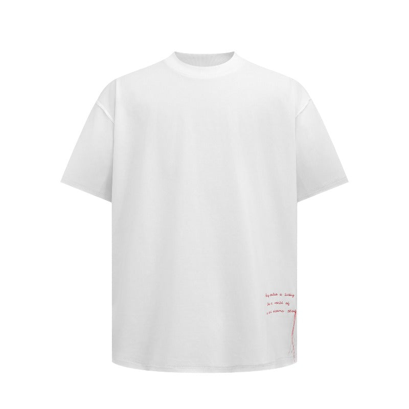 Men's t-shirts: american streetwear summer unisex premium minimalist solid color design heavyweight short sleeve tee