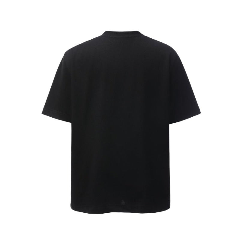 Men t shirts american retroheavy weightg double yarn high quality street fashion high street round neck square scarf men's loose short-sleeved t-shirt