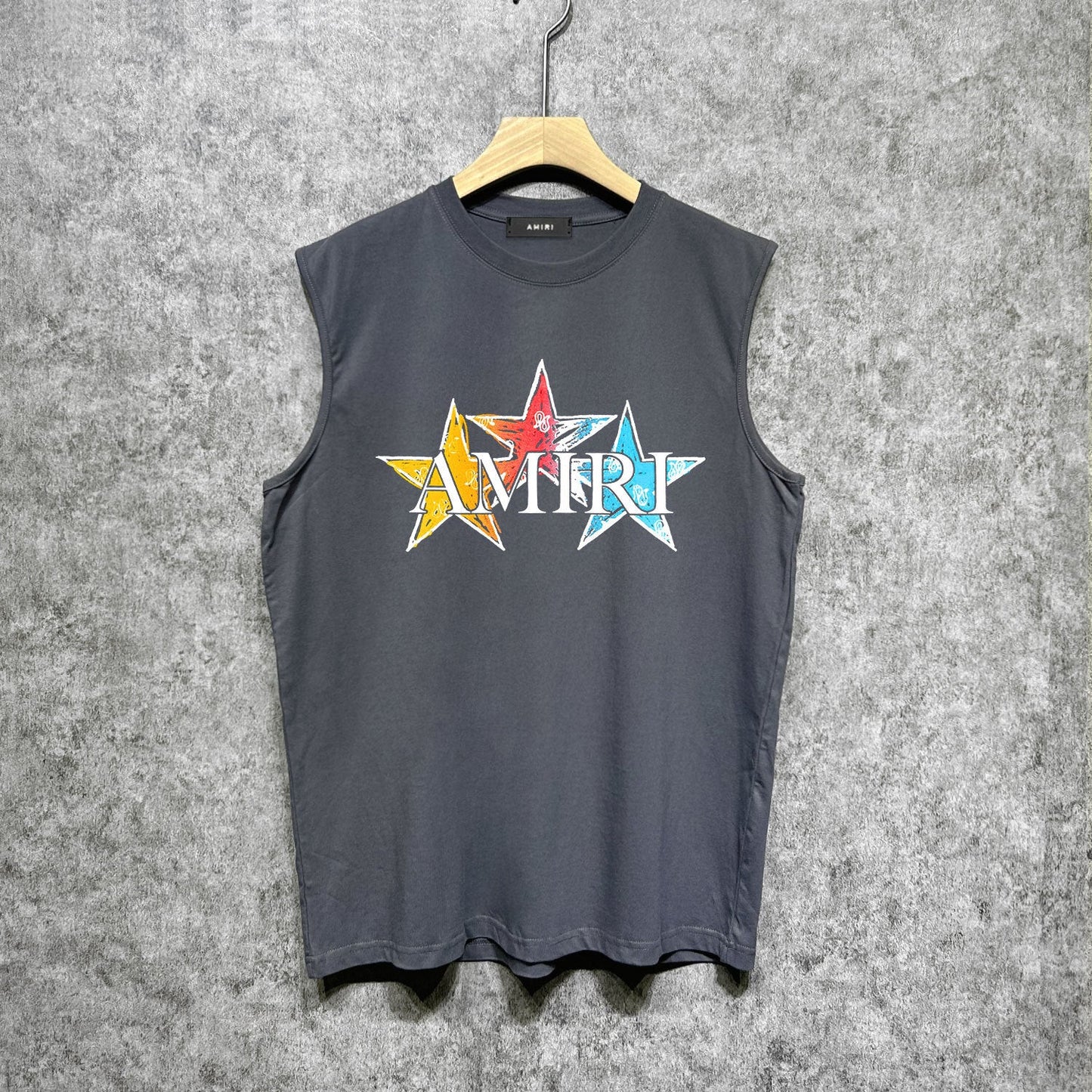 Amiri tank top graffiti five-pointed star letterprinting
