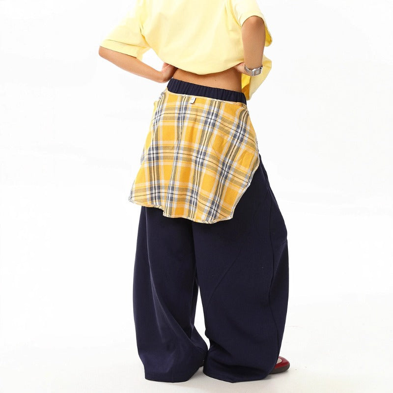 Women casual pants removable fart curtain wide leg women summer