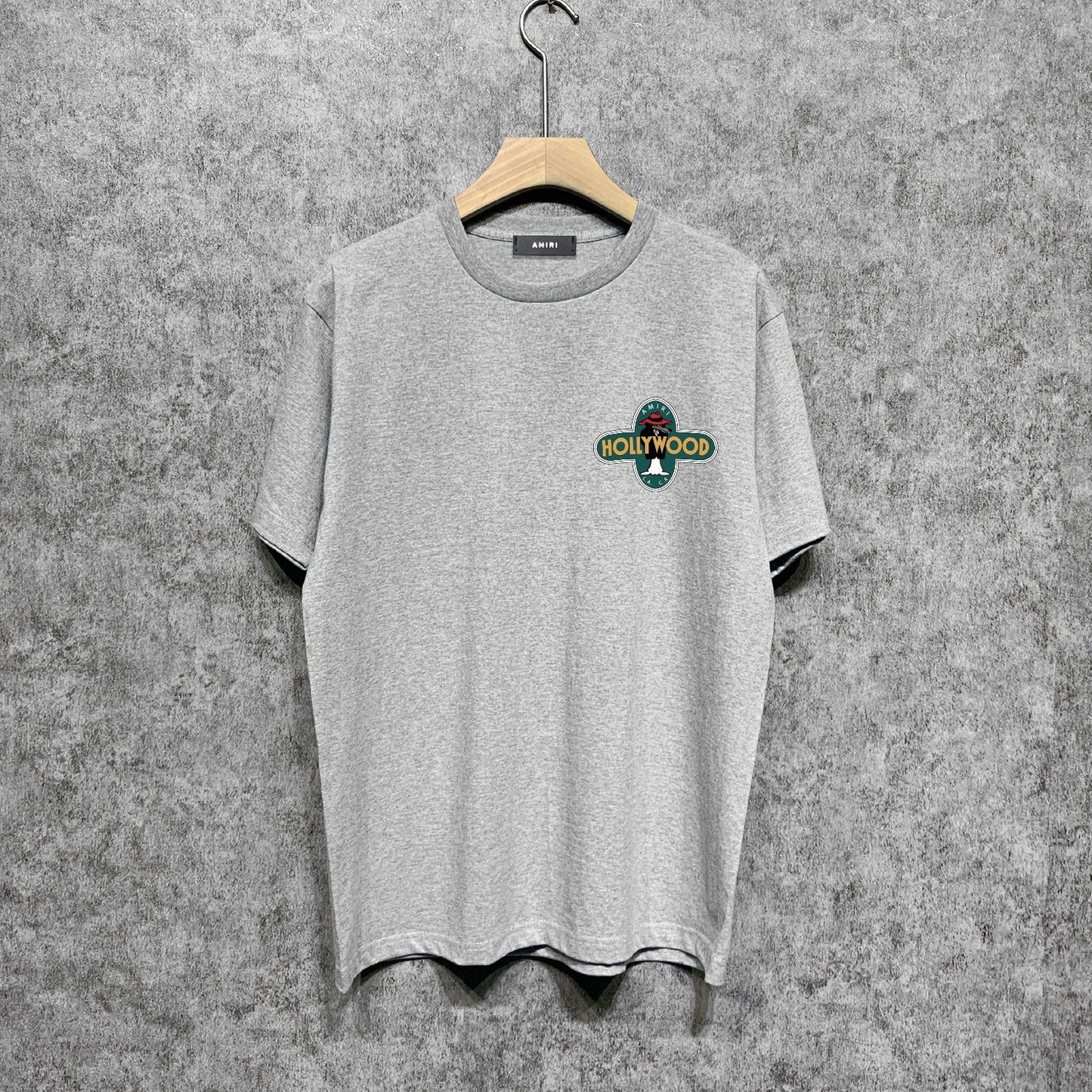 Amiri t shirts gray wolf cross printing short sleeve
