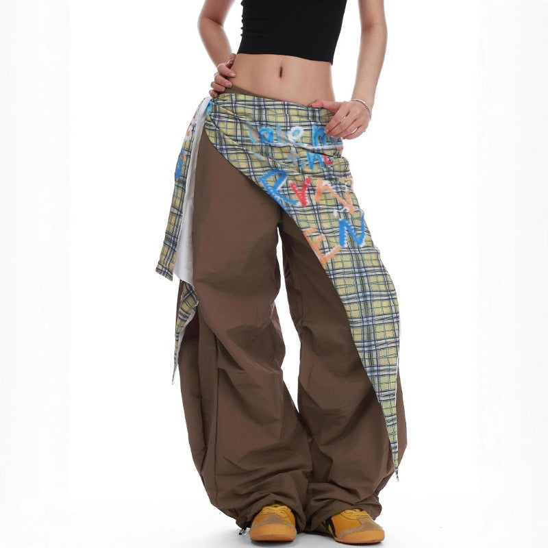 Women casual pant retroloose fart curtain