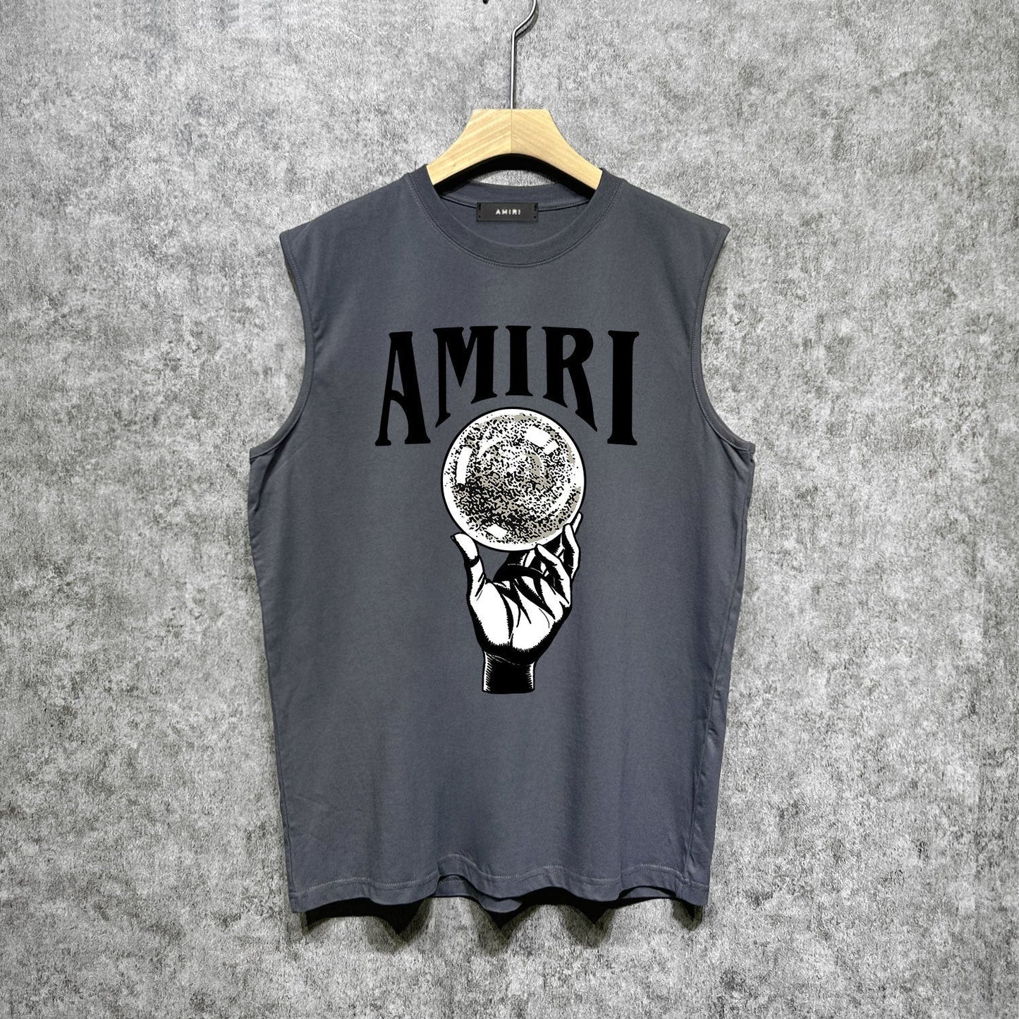 Amiri tank top hand held planet printing