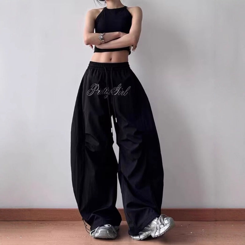 Women casual pants women summer letter embroidered paratrooper overalls