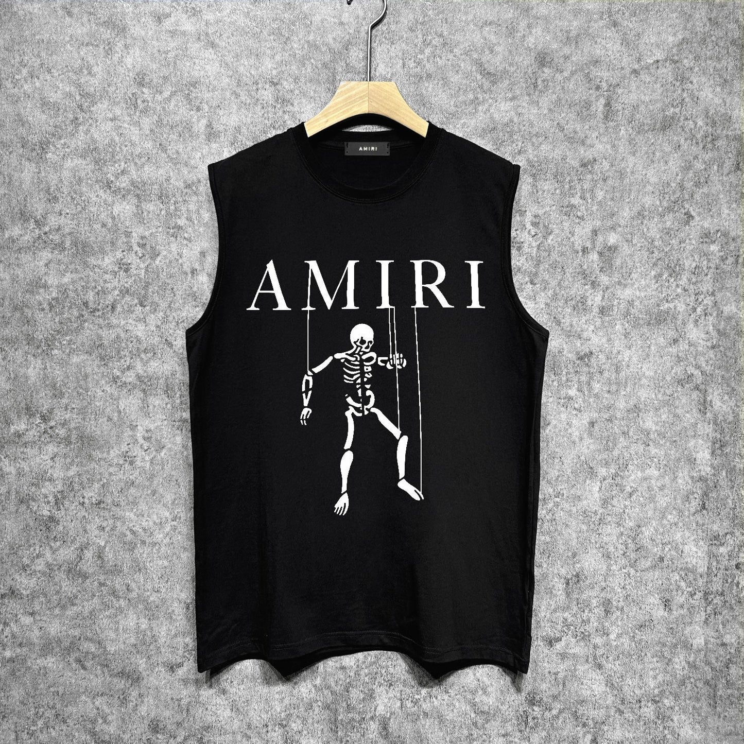Amiri tank top skull puppet printing