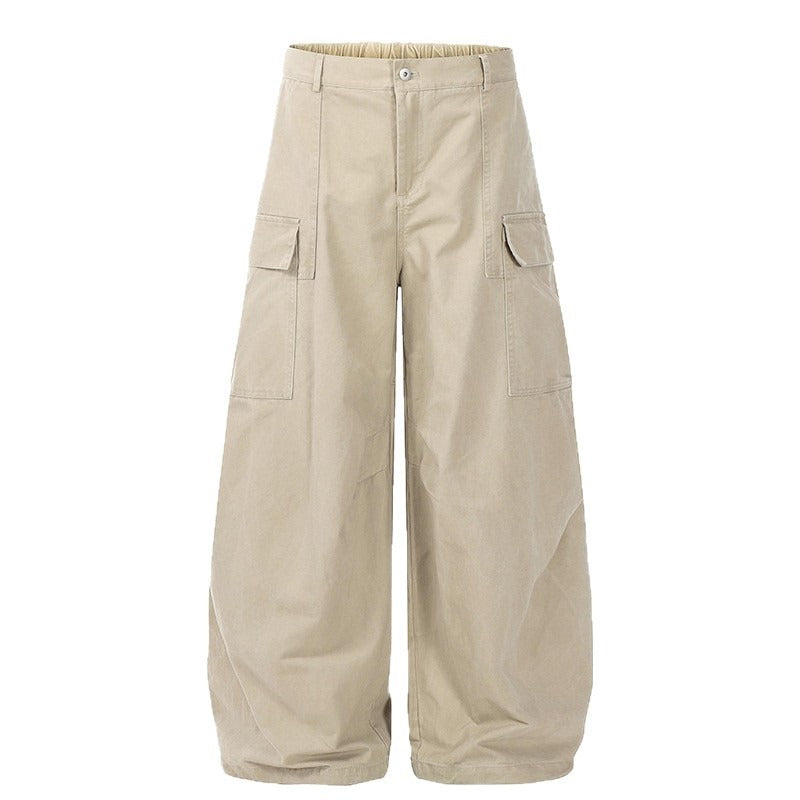 Women casual pants retro loose women big pockets loose trousers