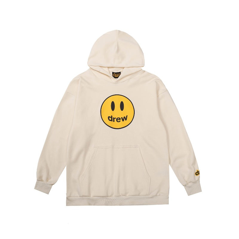 Drew house hoodie - autumn/winter d@ew classic smiley face letter print hooded sweatshirt (available in fleece and terry loop)