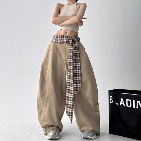 Women casual pants summer loose high waist thin