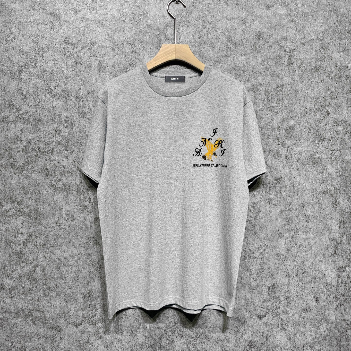 Amiri t shirts hollywood eagle printing short sleeve