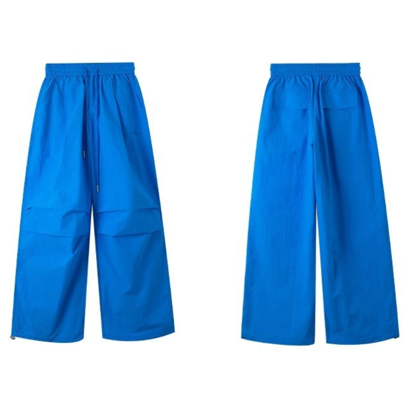 Women casual pants retro sports wide leg pants hiphop retro straight tooling casual pants