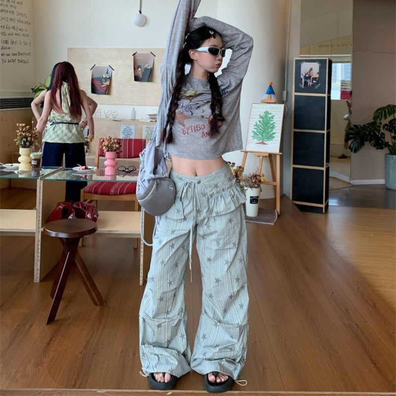 Women casual pant summer with detachable fart curtain