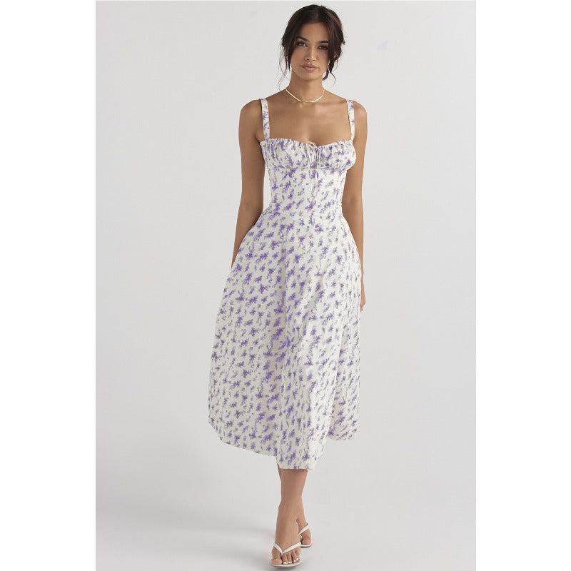 Women's dress: amazon bestseller - summer chic, elegant, high-end, spaghetti strap, soft & feminine style - french-inspired dress for women