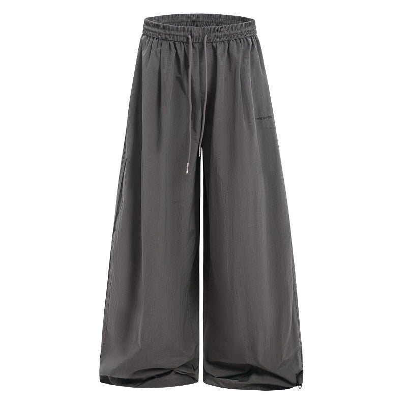 Women casual pants sports wide leg pants women loose retro elastic waist