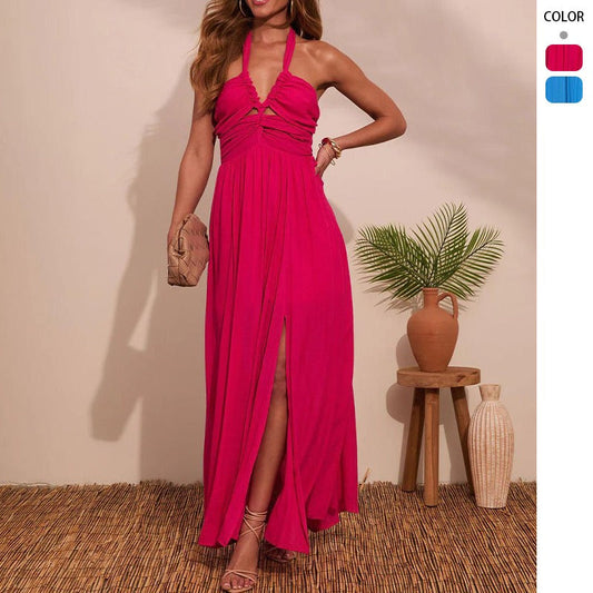 Women's dress: european & american french retro high-end style, versatile multi-wear, strappy maxi dress, backless sexy bridesmaid dress