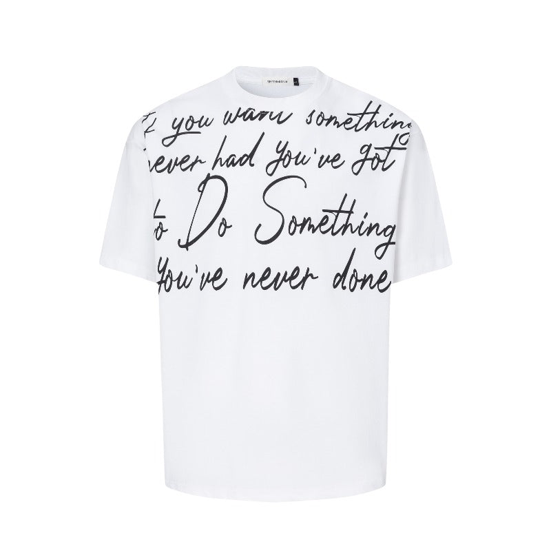 Men's t-shirts: american street style, unisex, high-end, summer abstract letter graphic design, men's loose fit short sleeve tee