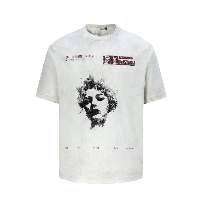 Men's t-shirts: american street style, unisex, premium summer graphic tee - figure painting design, slim fit, short sleeve