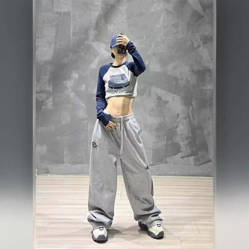 Women casual pant summer gray loose