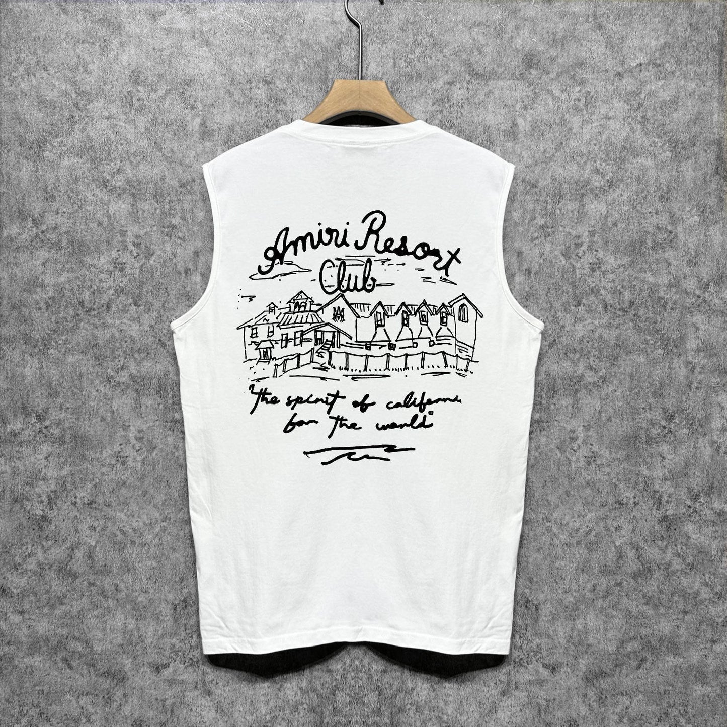 Amiri tank top sketch country printing