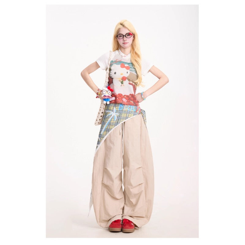 Women casual pants loosehigh waistsummer