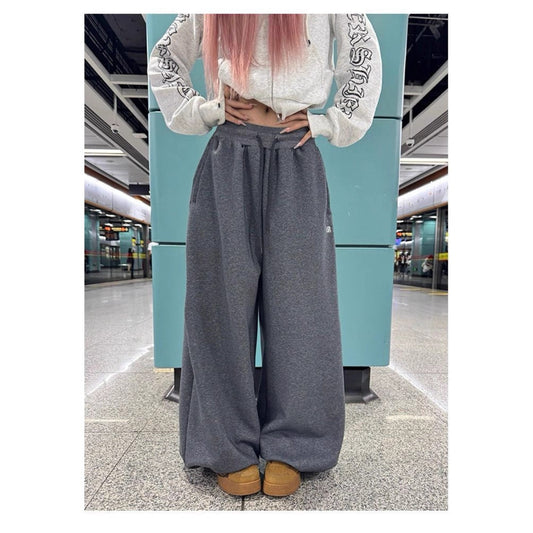 Women casual pant elastic waist drawstring loose