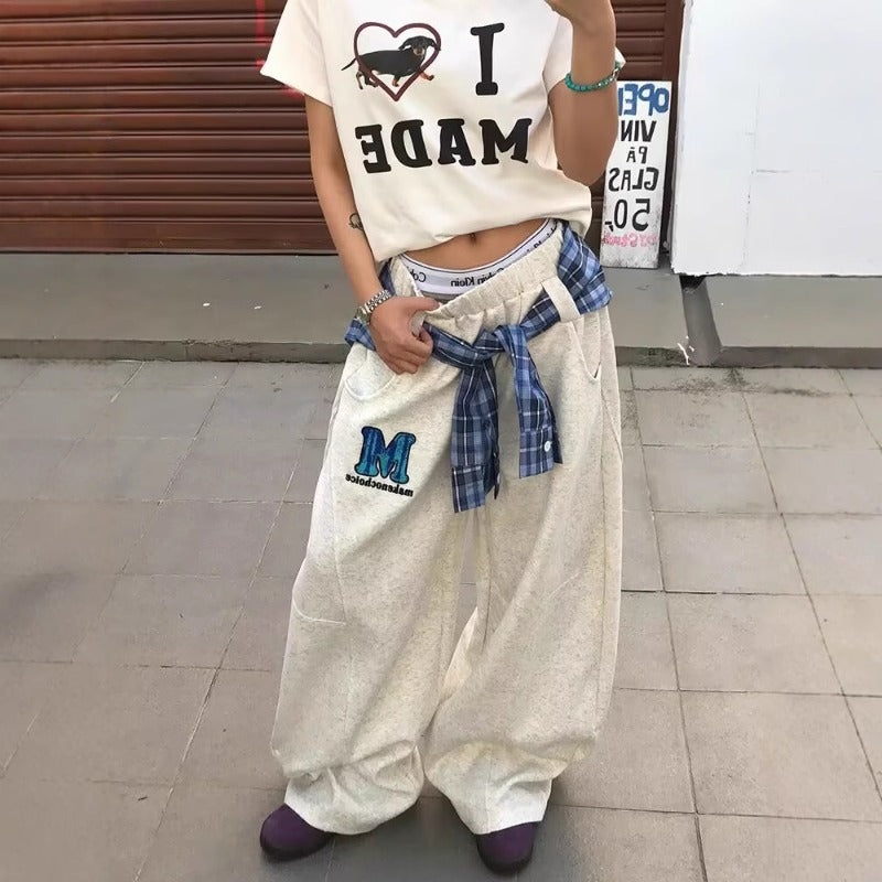 Women casual pant patchworkplaid skirt fart curtain