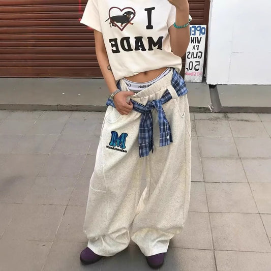 Women casual pant patchworkplaid skirt fart curtain