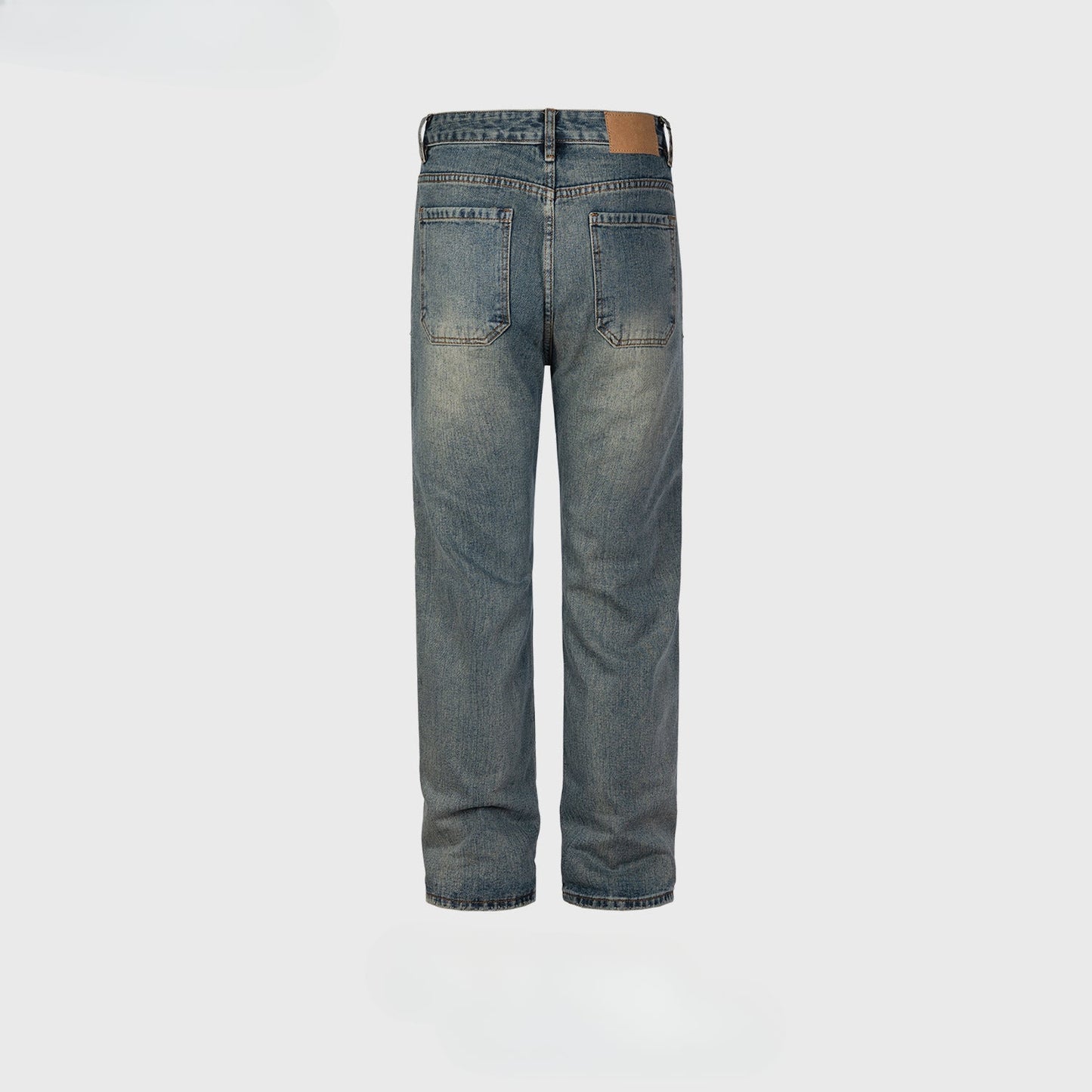 MIJKO Men's Vintage Pants MIJKO Men's Women's Splicing Pants Washed and Used Jeans