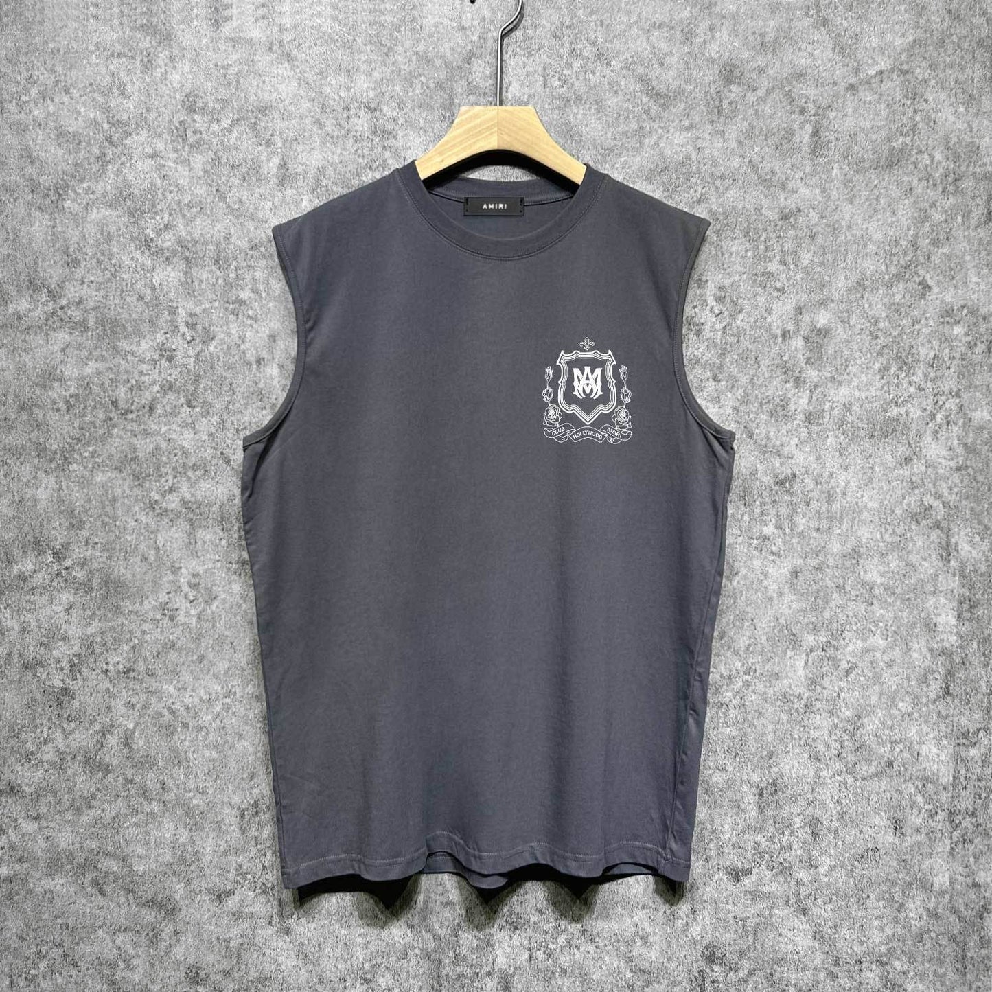Amiri tank top flower shield printing