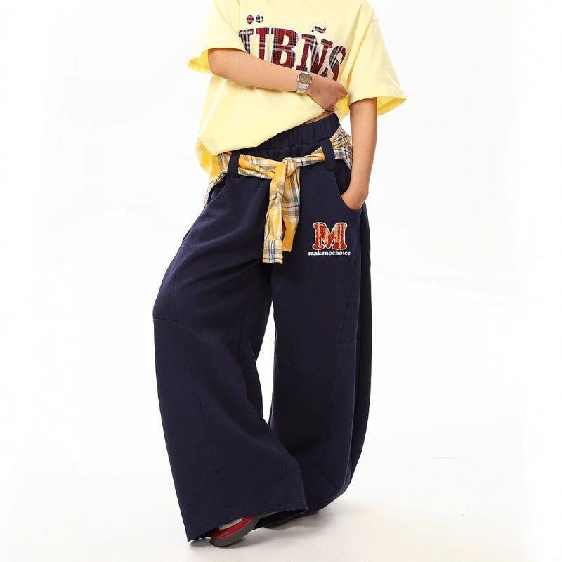 Women casual pants removable fart curtain wide leg women summer