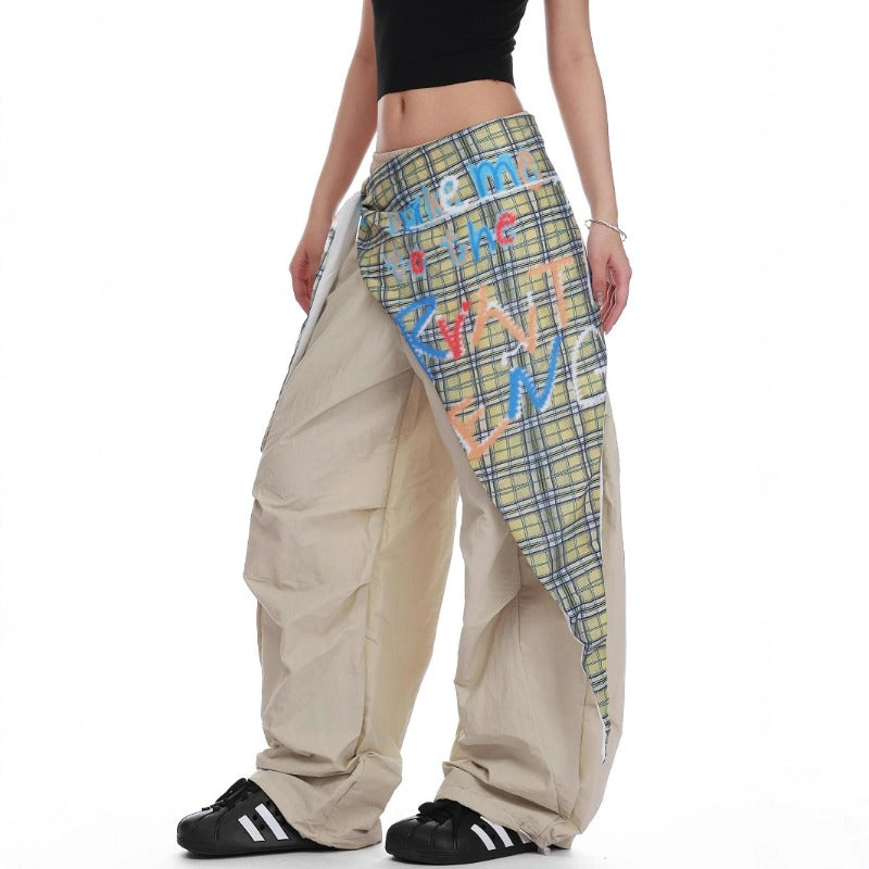 Women casual pant retroloose fart curtain