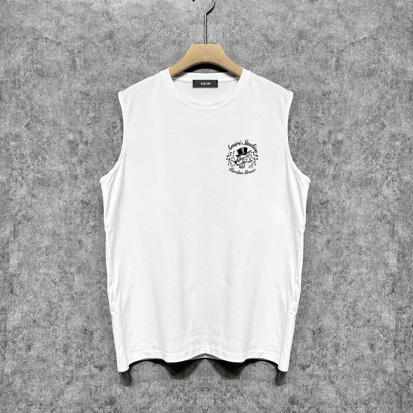 Amiri tank top hat big gray wolf printing