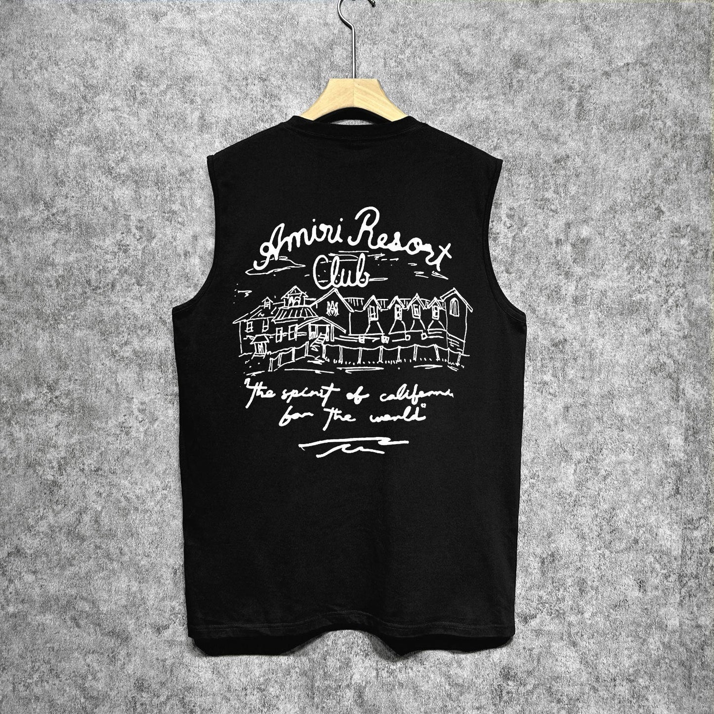 Amiri tank top sketch country printing
