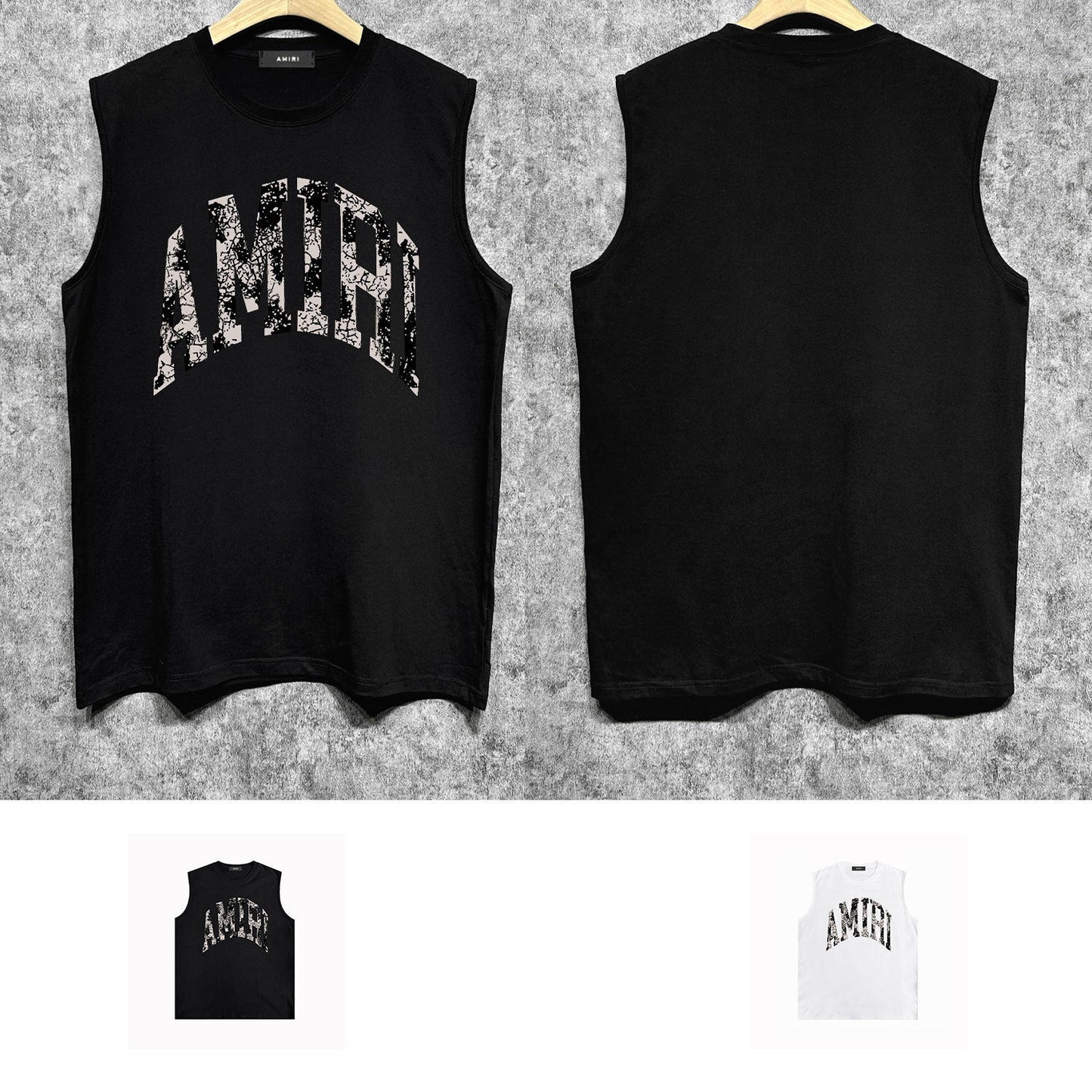 Amiri tank top with cracked letterprinting