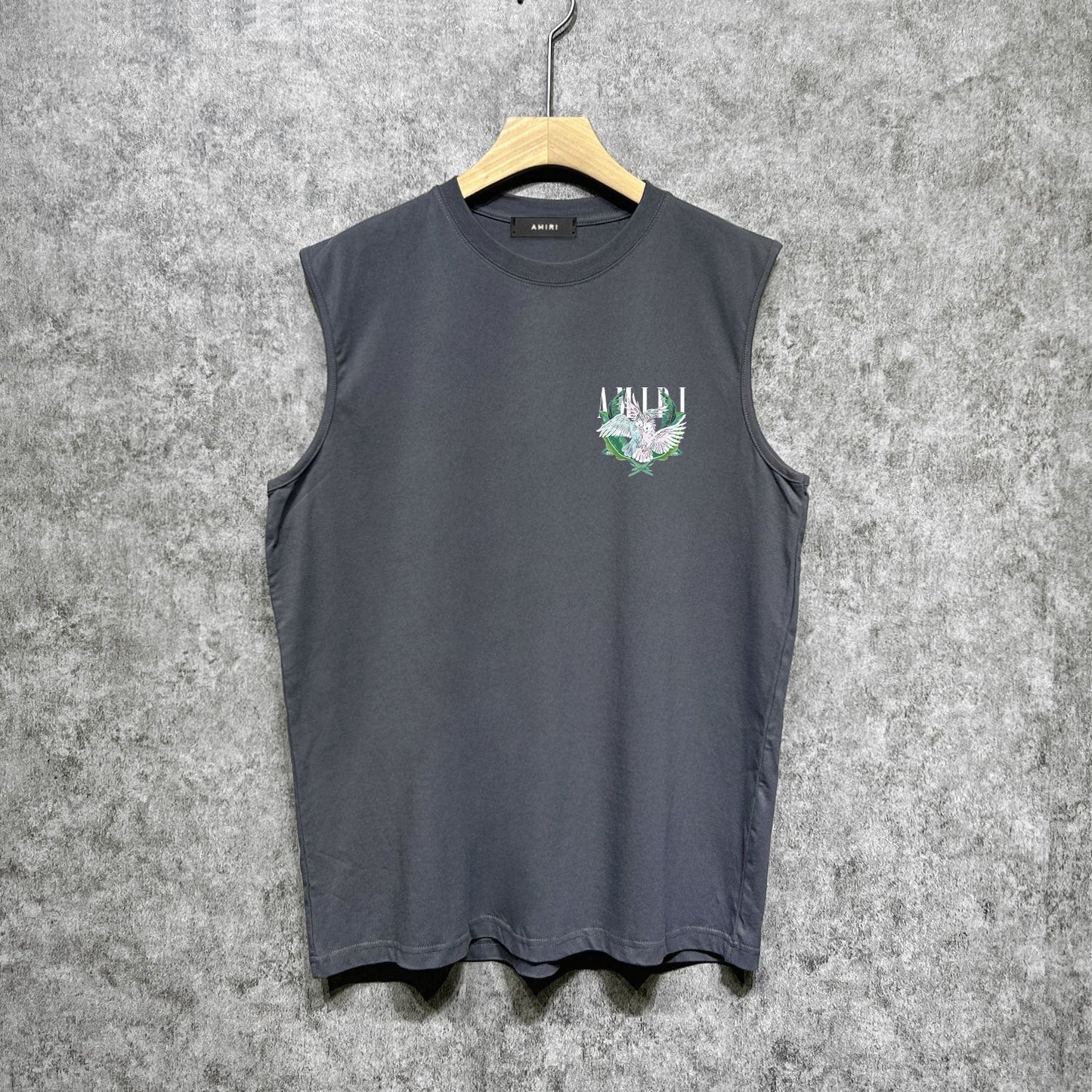 Amiri tank top pink parrot printing