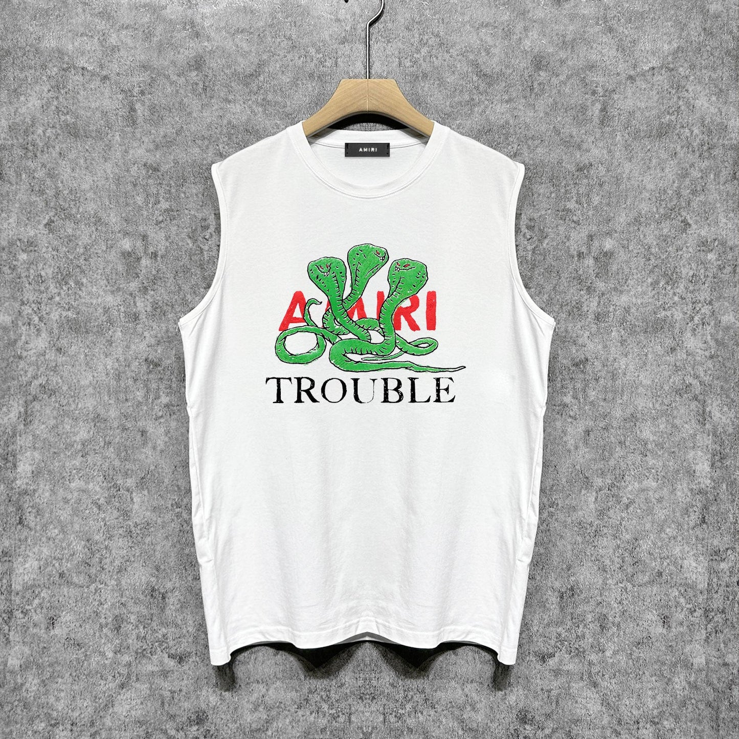 Amiri tank top cartoon colorful snake printing