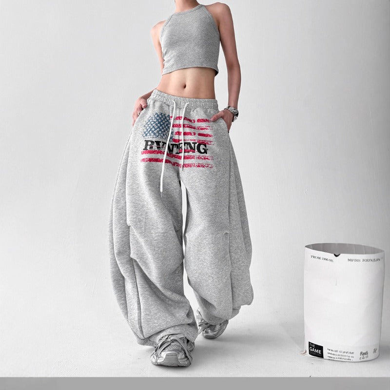 Women casual pants loose women elastic waist wide legs