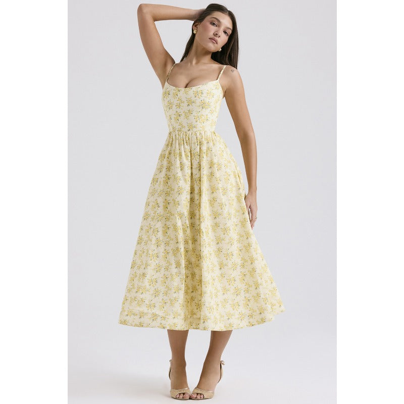 Women's dress - export quality, amazon style, long summer dress, cross-border sexy backless cami, gentle style dress for women