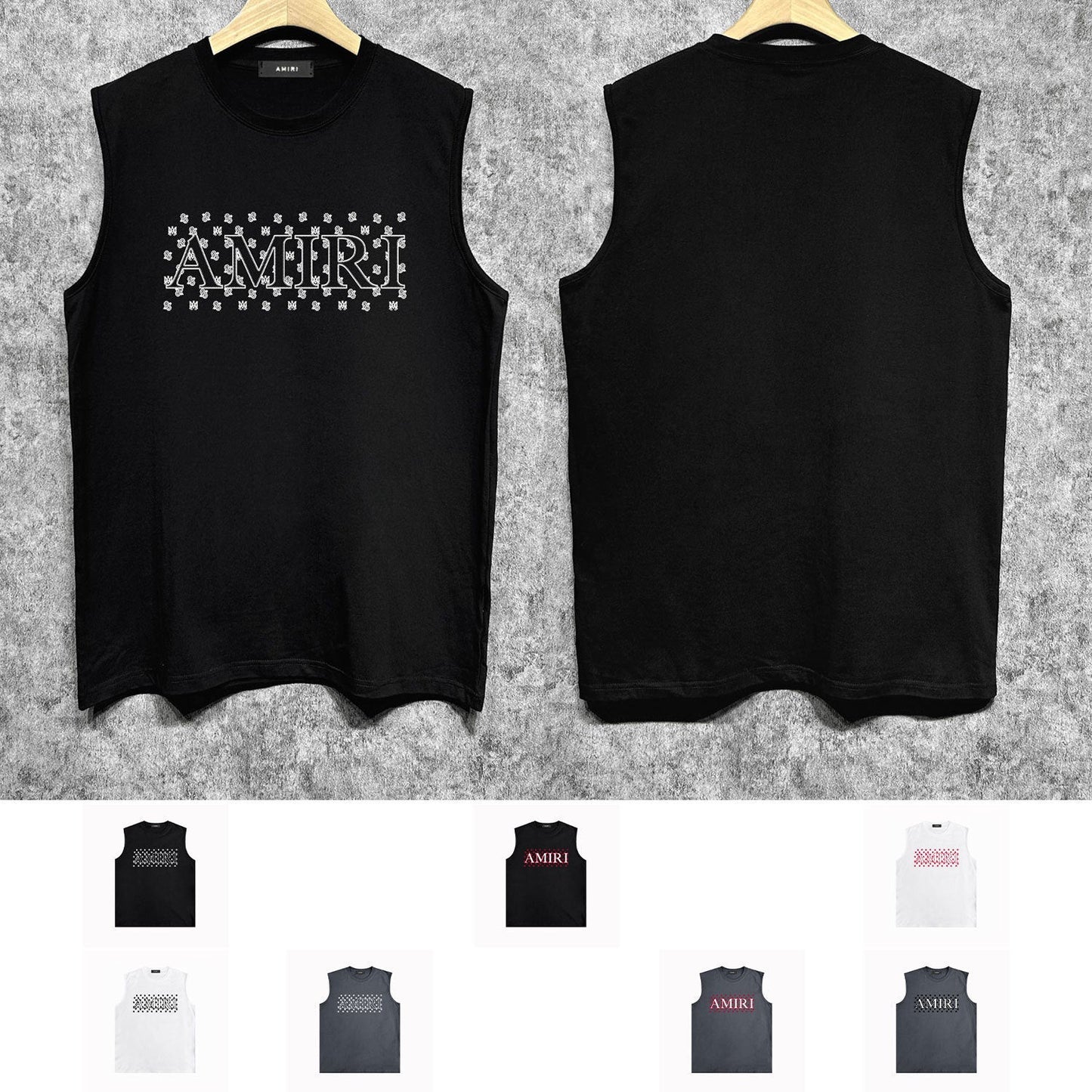 Amiri tank top cashew flower spider letterprinting