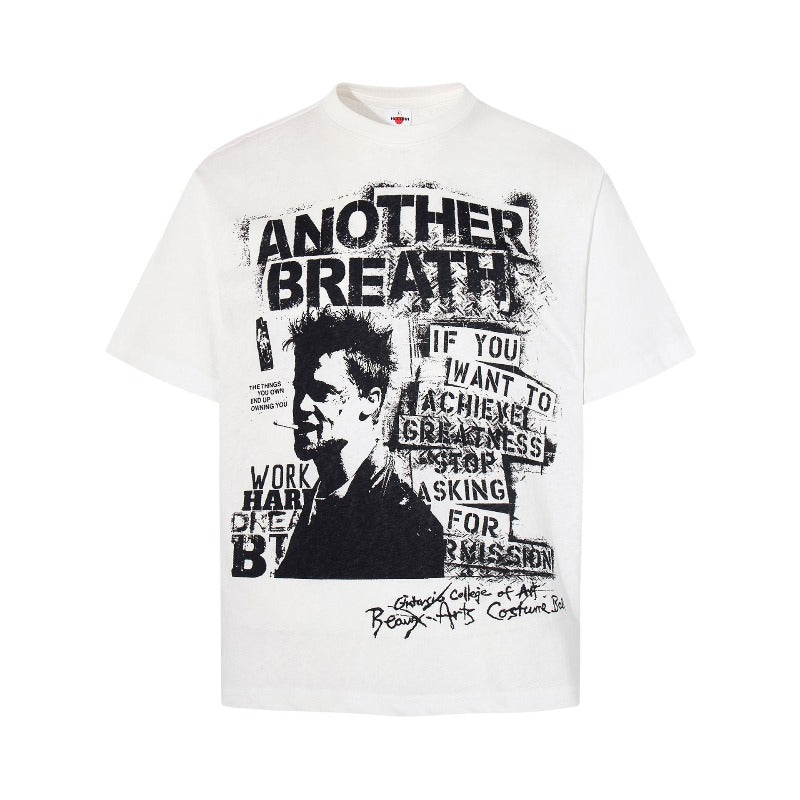 Men's t-shirts: american retro unisex g-grade breathable snowflake cotton printed crew neck slim fit short sleeve tee